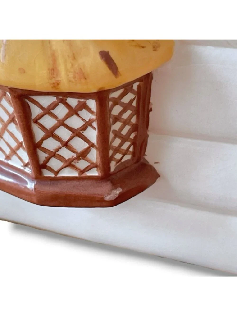 Vintage 1970s Christmas Gingerbread House Cookie Jar Large Ceramic Handpainted